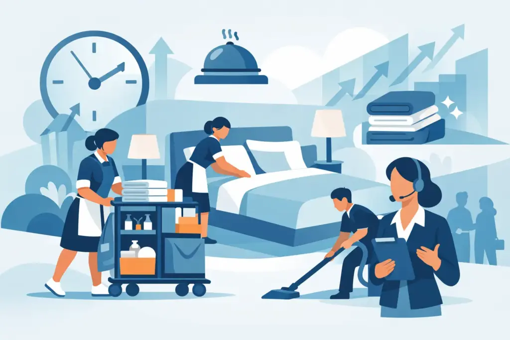 Hoe housekeeping teams ontlasten bij piekdrukte