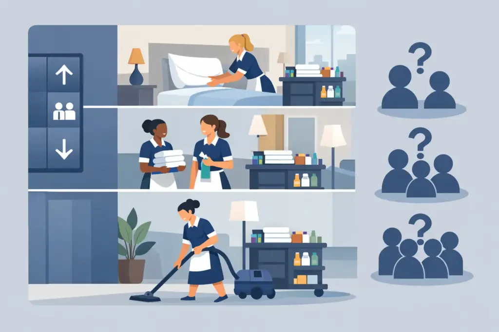 Hoeveel room attendants per verdieping?