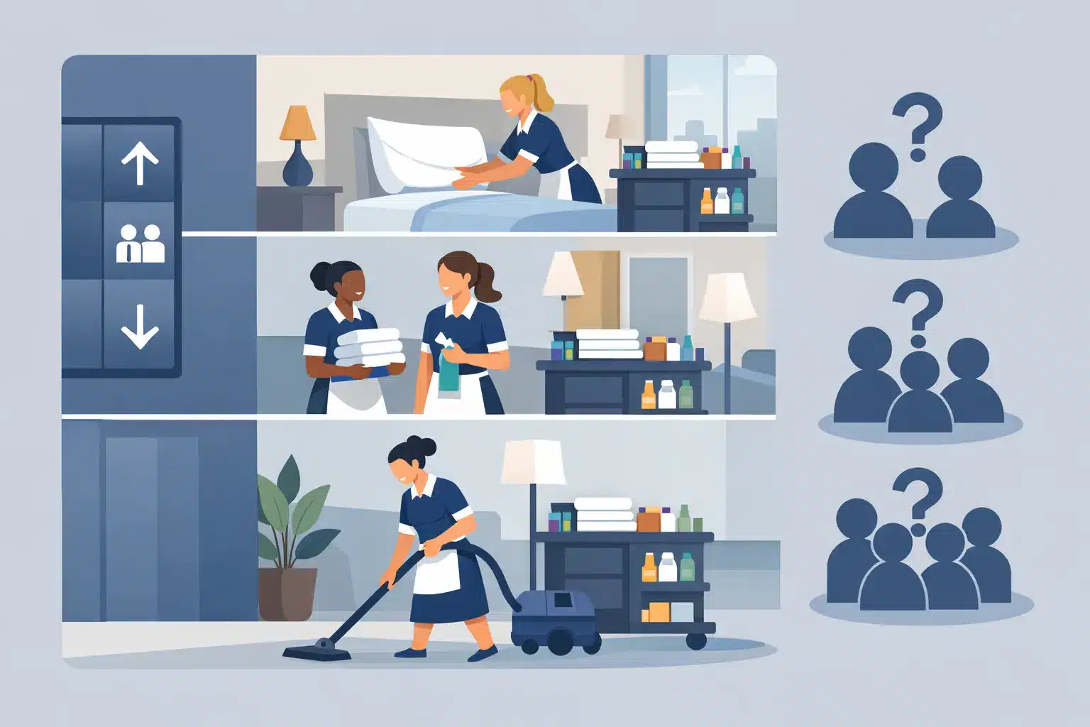 Hoeveel room attendants per verdieping?