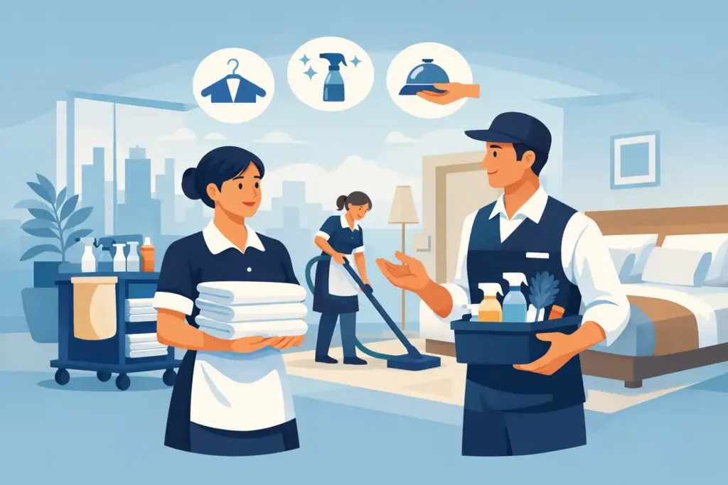 Housekeeping medewerkers inhuren hotel