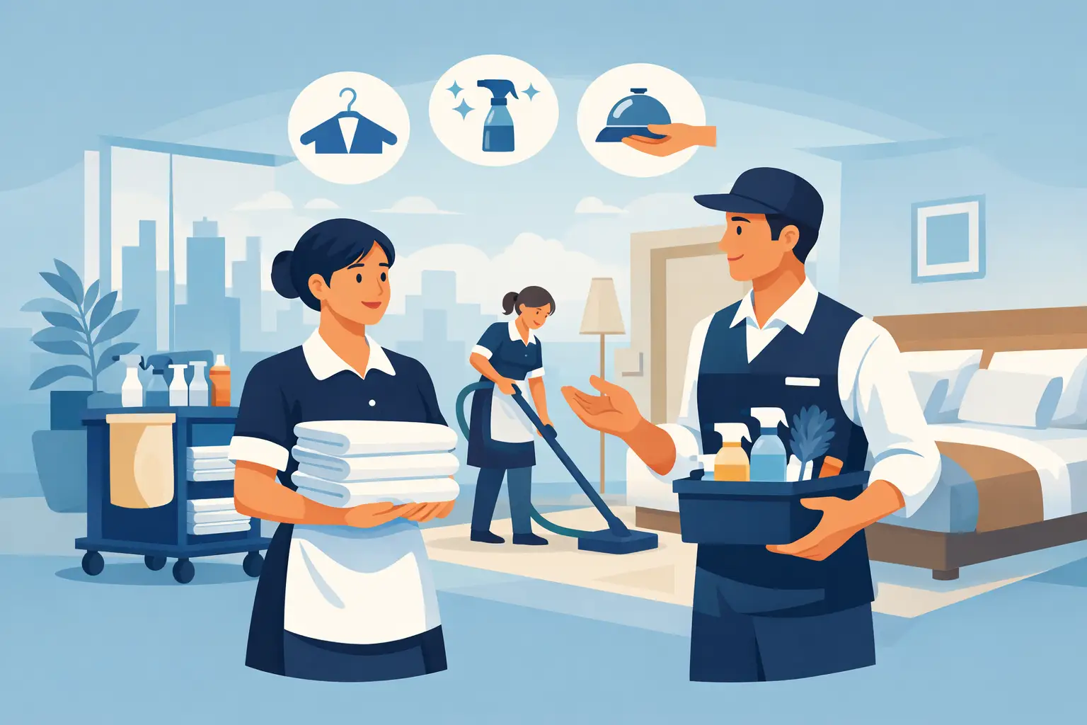 Housekeeping medewerkers inhuren hotel