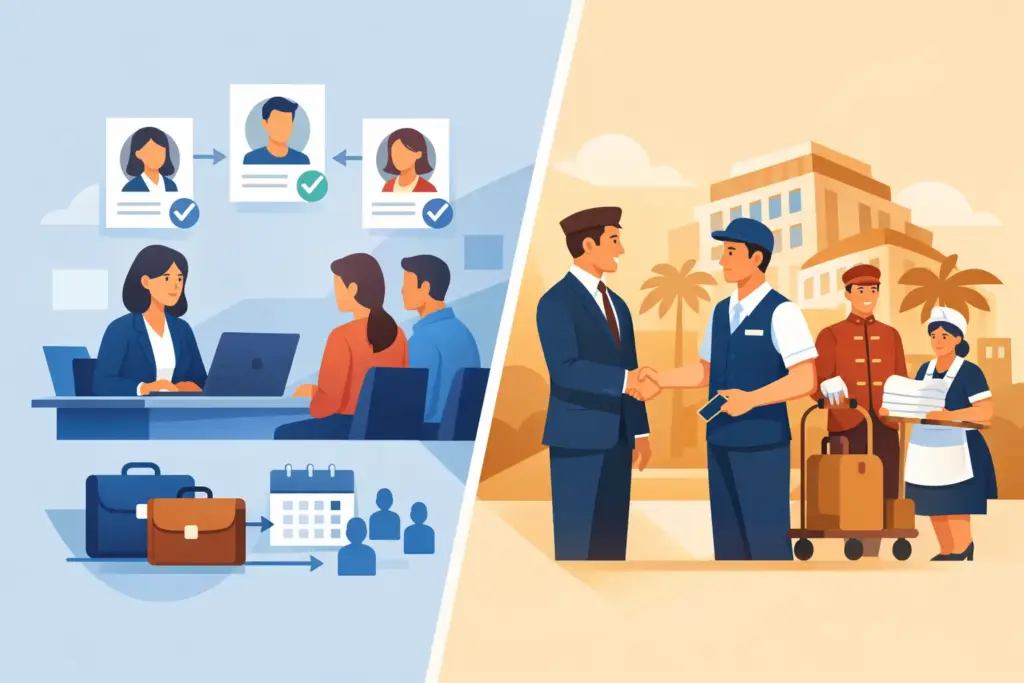 Uitzendbureau versus detachering hotel